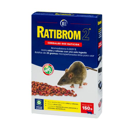 RATICIDA CON CEREALES RATIBROM 2 -150GR