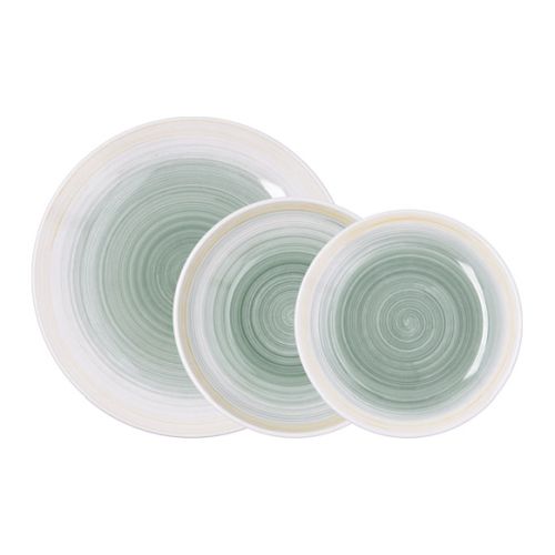 VAJILLA CERAMICA 18 PZAS VELVET VERDE QD