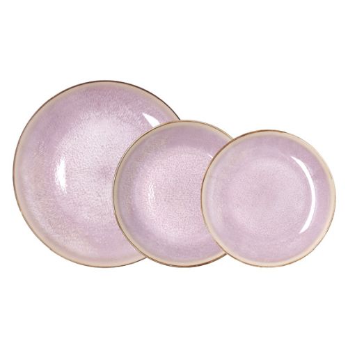 VAJILLA 12 PZAS PORCELANA LANAI ROSA