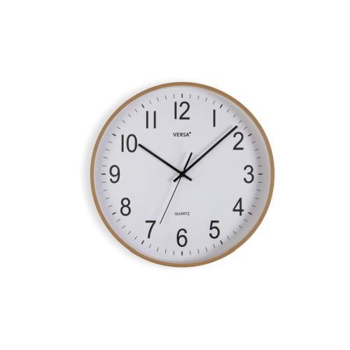 RELOJ PARED ESFERA MADERA CLARA 40CM
