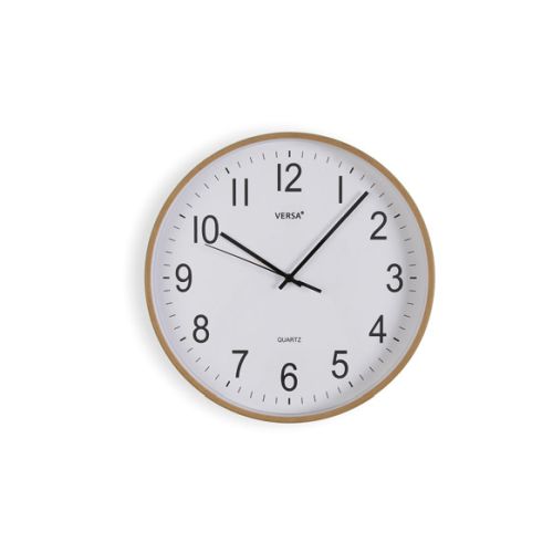 RELOJ PARED ESFERA MADERA CLARA 30CM