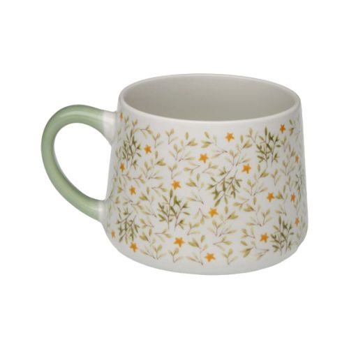 TAZA MUG CERAMICA FLORES 0,39L