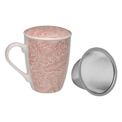 TAZA INFUSION CON TAPA ROSA  0.35L