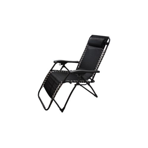 TUMBONA ACERO PLEGABLE RELAX C/COJIN NEGRO