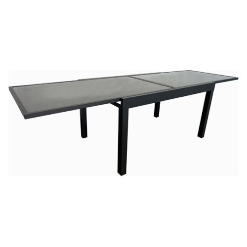 MESA ALUMINIO CRISTAL EXTENSB.140-280X90CM GRIS