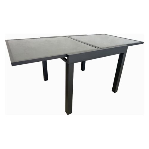 MESA ALUMINIO CRISTAL EXTENSB. 90X180X90CM GRIS