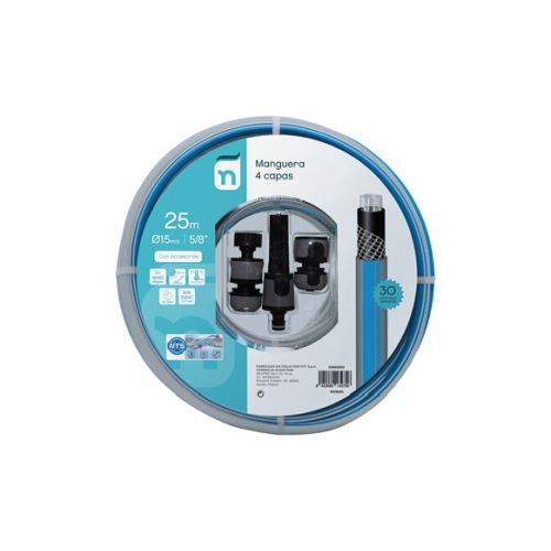 MANGUERA 4 CAPAS AZUL NTS 15MMX25M C/ACC.NATUUR