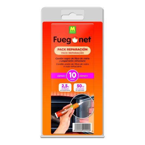 PACK COLA REFRACTARIA CON CORDON FIBRA VIDRIO 10MM