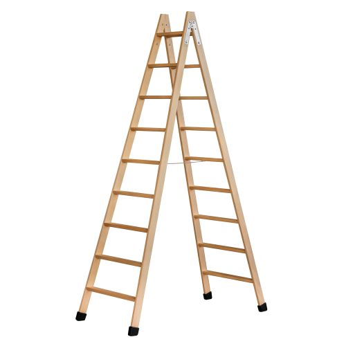 ESCALERA TIJERA MADERA 9+9PELDAÑOS 2.25M