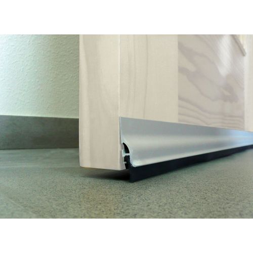 BURLETE BAJO PUERTA PLATA 105CM ADHES.LABIO ALUM.